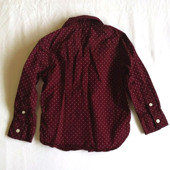 h&m l.o.g.g. maroon micro dot button down collared dress shirt 18-24 months baby - Picture 6 of 6